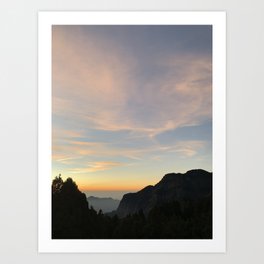 cotton candy skies and the sunset Art Print