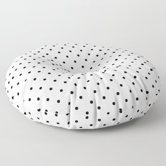 Small Black Polka dots Background Floor Pillow