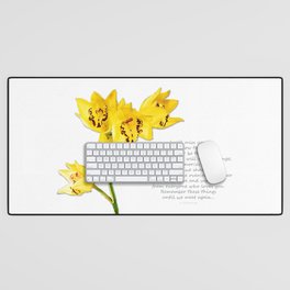 Yellow Orchid Flowers Art - Remember These Things Desk Mat