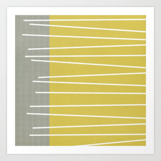 MId century modern textured stripes Art Print