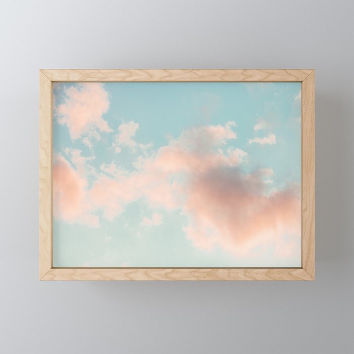 Cotton Candy Clouds - Pastel Nature Photography Framed Mini Art Print