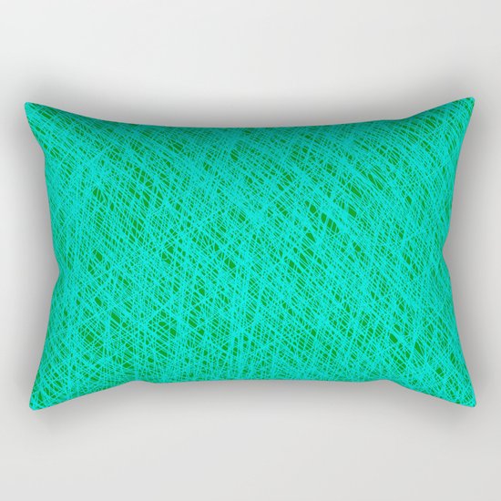 Expressive Blue (Abstract green and cyan) Rectangular Pillow