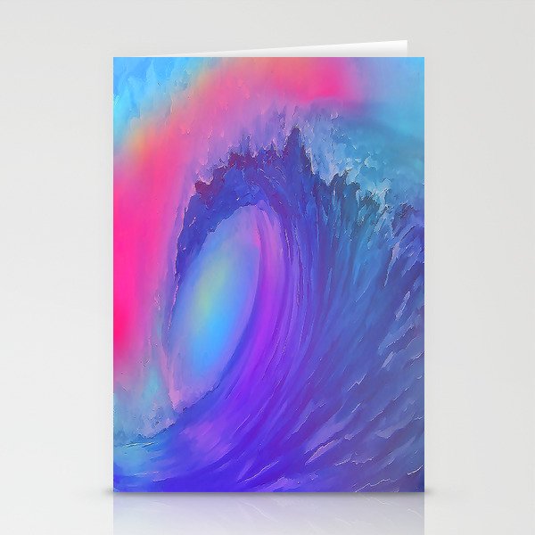 Pink Wave Stationery Cards