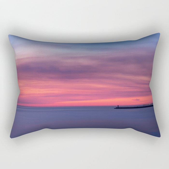 Red sunset over the ocean Rectangular Pillow