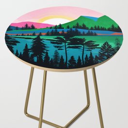 Colorful Mountain Sunrise Side Table