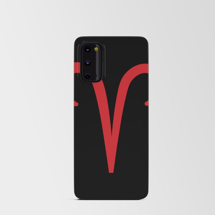 Aries the Ram Zodiac Red on Black Android Card Case