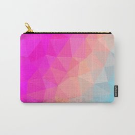 Dark Pink, Peach and Cyan Geometric Abstract Triangle Pattern Design  Carry-All Pouch