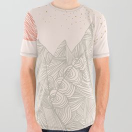 Mountains, Stars and Super Moon - Blush All Over Graphic Tee