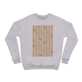 Southwestern Holiday Chevron Arrows in Christmas Red and White on Craft Paper Brown Crewneck Sweatshirt