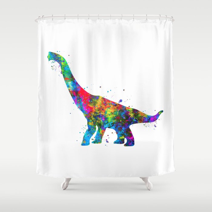 Brachiosaurus Dinosaur Shower Curtain, Dino Shower Curtain
