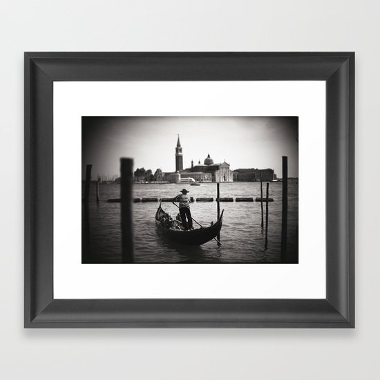 Venice Gondoliere Framed Art Print