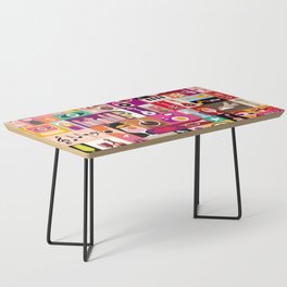 Art collage, musical illustration. Patchwork seamless wallpaper. Coffee Table