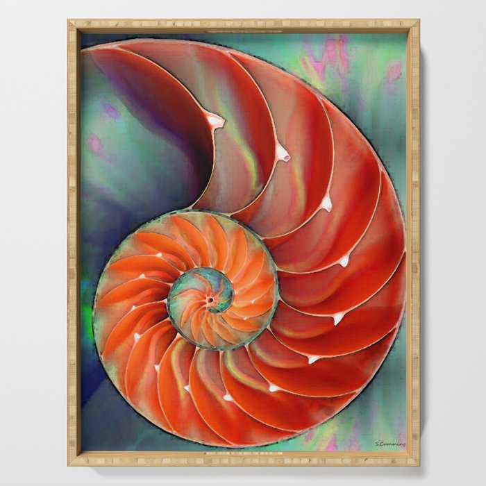 Nautilus Shell - Nature's Perfection by Sharon Cummings Serving Tray