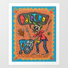 Day of the Dead PALETERO Sings with Angel Popsicles Art Print