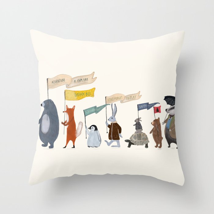 adventure and explore Throw Pillow