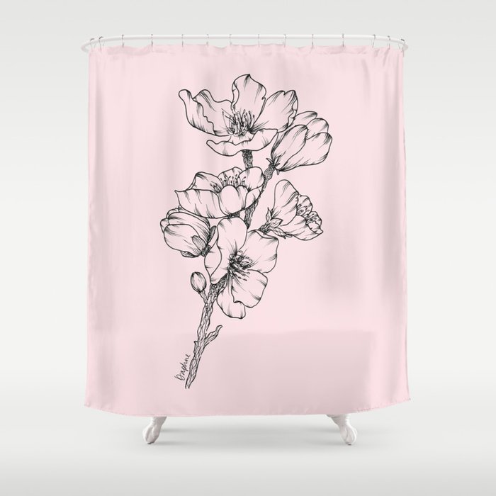 magnolia branch - blush pink Shower Curtain