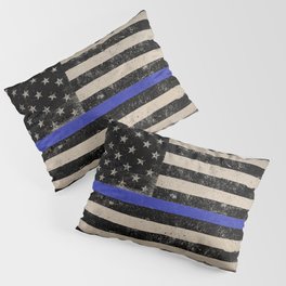 Thin Blue Line Police Flag First Responder USA Hero Pillow Sham