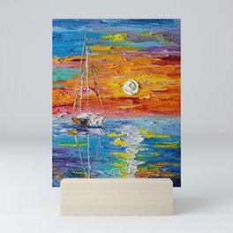 Sea sunset Mini Art Print
