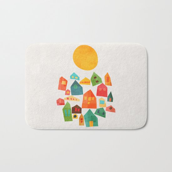 Looking at the same sun Bath Mat