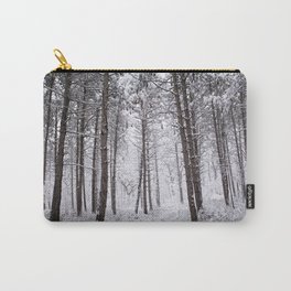 Snowy forest of pine trees in Iowa Carry-All Pouch