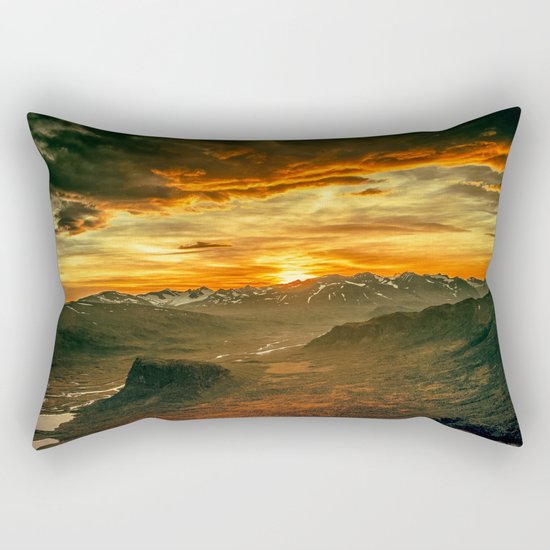 Mountains Ablaze Rectangular Pillow