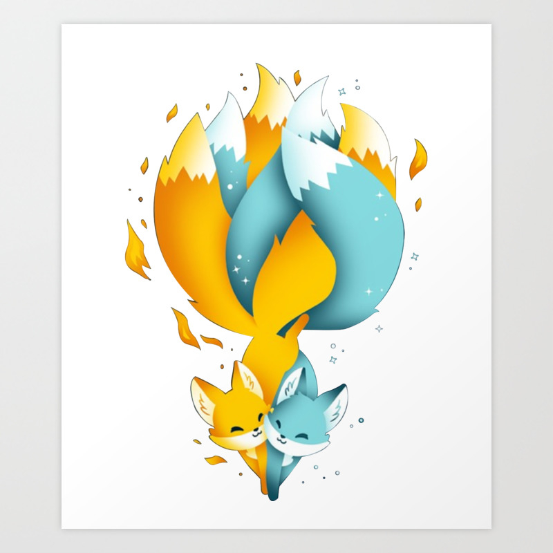 Kitsune Fox Yokai Art Print By Hahuy0109 Society6