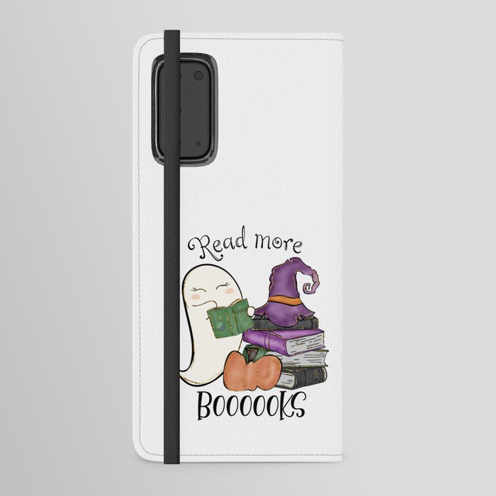 Halloween funny cute ghost reading books Android Wallet Case