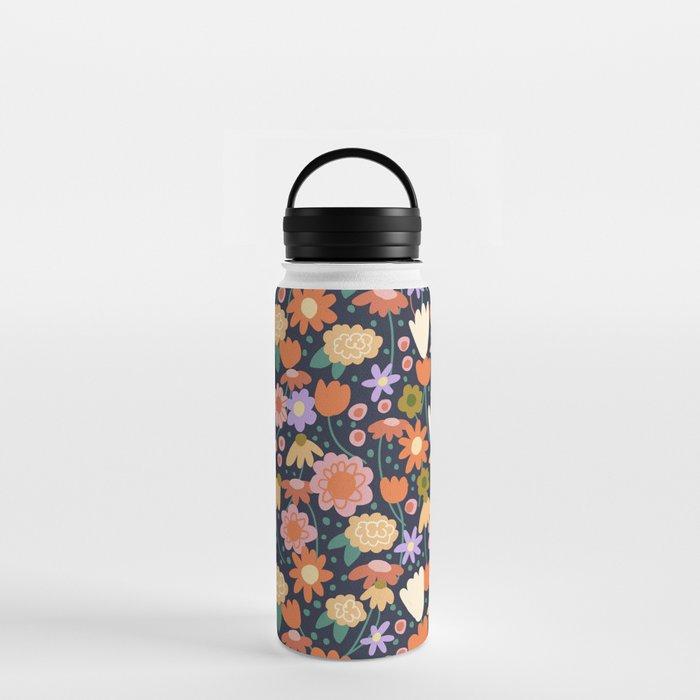 Floral pattern dark Water Bottle