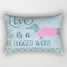 Dog Love four legged word Rectangular Pillow