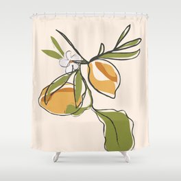 Modern Minimalist Lemons Shower Curtain