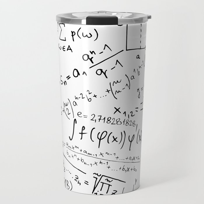 Math Geek Print, Math Equation Pattern Travel Mug