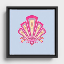 Pink Art Deco geometric motif Framed Canvas