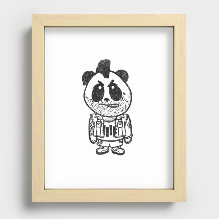 Punk Rock Panda  Recessed Framed Print