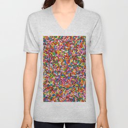 Rainbow Sprinkles Sweet Candy Colorful V Neck T Shirt