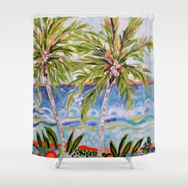 Palm Trees by Karen Fields Shower Curtain