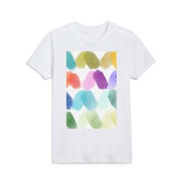 Watercolor brush texture pattern in white Kids T Shirt