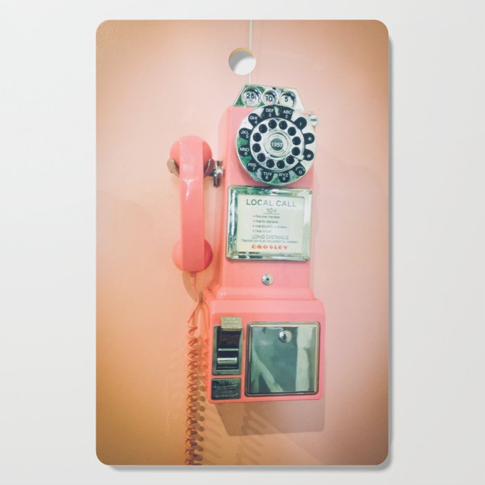 Pink Vintage Telephone Cutting Board