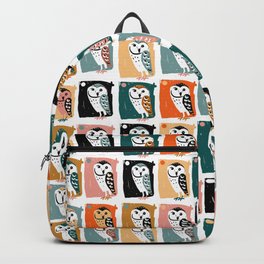 Barn Owl pattern Backpack | Cute, Adorable, Vectorial, Belettelepink, Birds, Nature, Barn, Pattern, Wildlife, Digital 