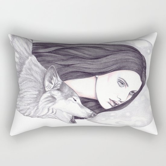 Wolf Moon Rectangular Pillow