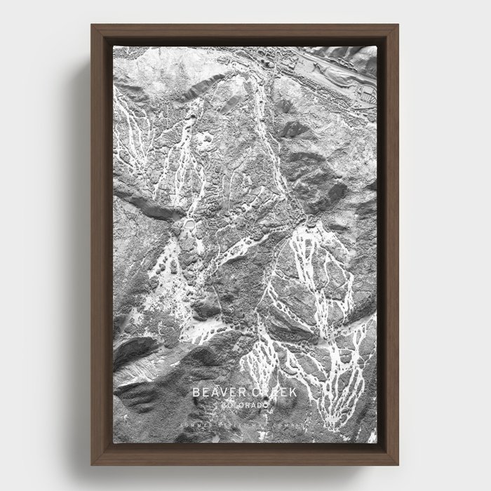 Beaver Creek 3D Map Framed Canvas