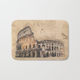 The Colosseum Rome Vintage Art Drawing Bath Mat | Drawing, Traveling, Vintage, Acient, Art, Graphicdesign, Roman, Building, Colosseum, Romeitaly 
