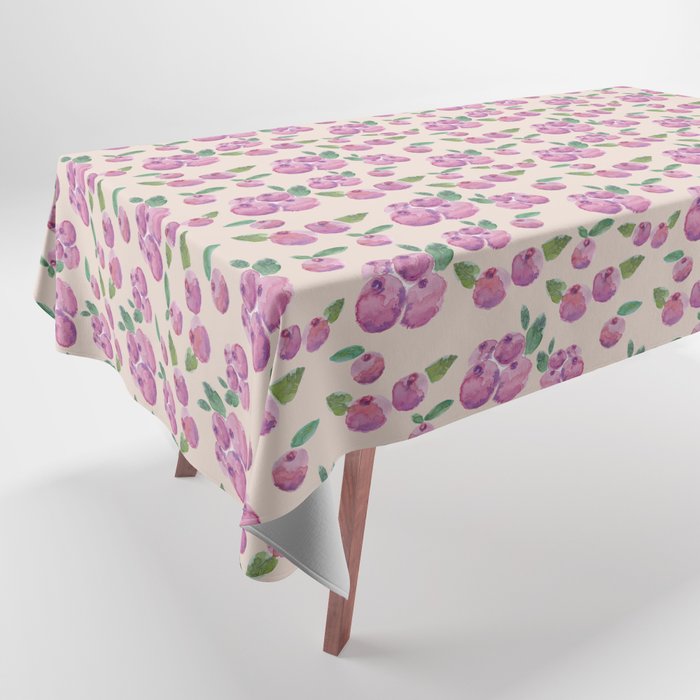 Pink Blueberries Pattern Tablecloth