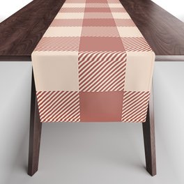 Rosewood Pink Buffalo Plaid Pattern Table Runner
