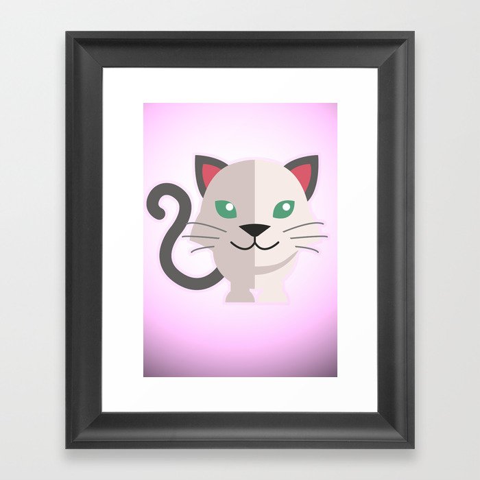 oneechan no shiro neko white cat kitten Framed Art Print
