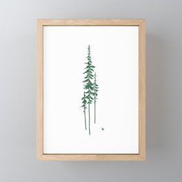 The Forest (White and Green) Framed Mini Art Print