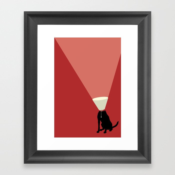Lamp Dog Framed Art Print