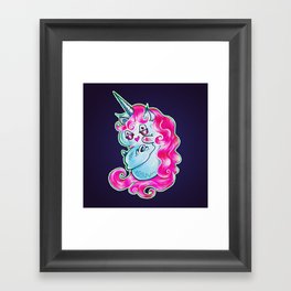 Crazy Unicorn Framed Art Print