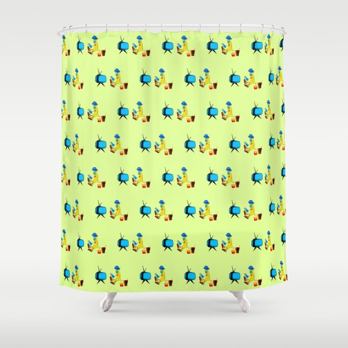 Funny Banana Watching TV Tropical Fruit Lover
 Shower Curtain