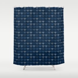 Blue airplane pattern Shower Curtain