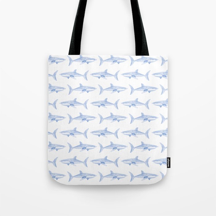 Blue Shark Pattern Tote Bag
